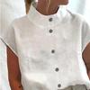 2023 Summer Hot-Selling Women's Casual Loose Fit Cotton-Linen Button-Up Shirt