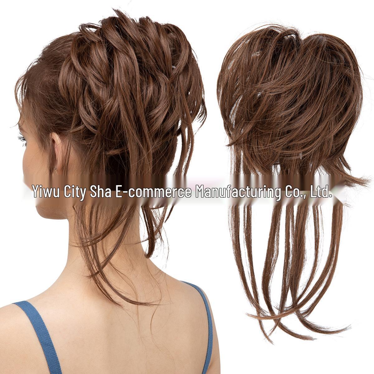 

European American Fluffy Updo Bun Hair Tie for Women