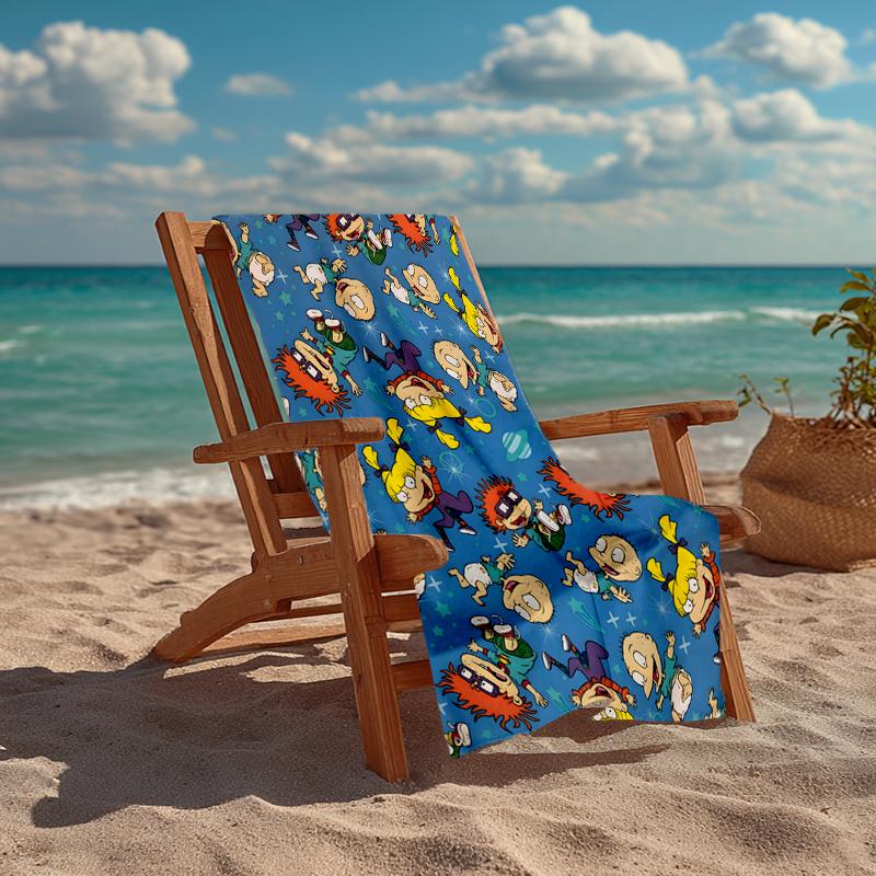 Rugrats In Paris Fashion Beach Towel: Ideal for Summer Adventures Soft, Absorbent and Quick Drying Suitable for Swimming and Bathing