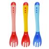 Candy Color Soft Food Feeding Infant Silicone Spoon Toddler Flatware Fork Temperature Sensing Spoon