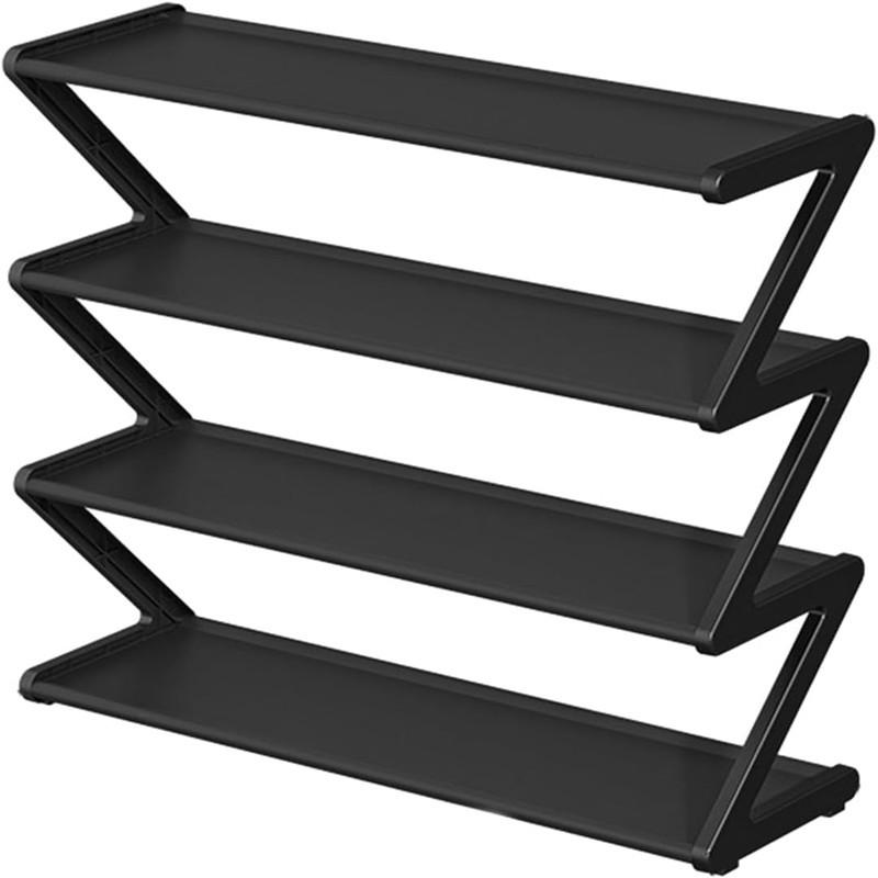 1 Set 4 Tier Stainless Steel Shoe Rack Organizer Easy To Install and Space Saving Shoes Organizer with Sturdy Frame Shoe Rack