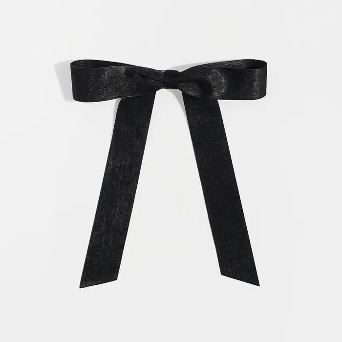 romantic ribbon hair pin (BLACK)