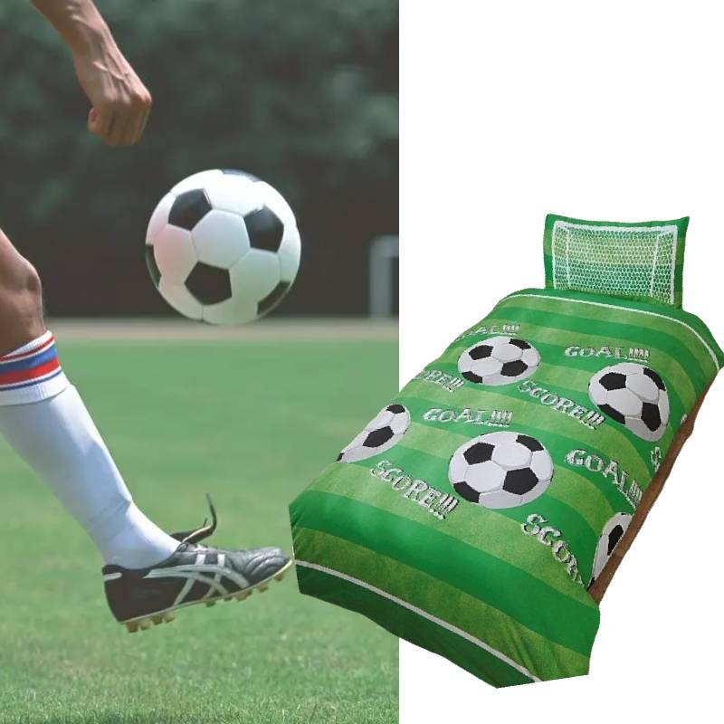 Soccer Bedding Set With Flannel Material For Modern Bedroom Decor