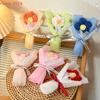 Mini Handmade Heart Bouquet Romantic Gift Yarn Flower Bouquet Crochet  Valentine's Day Mother's Day Desktop Decoration