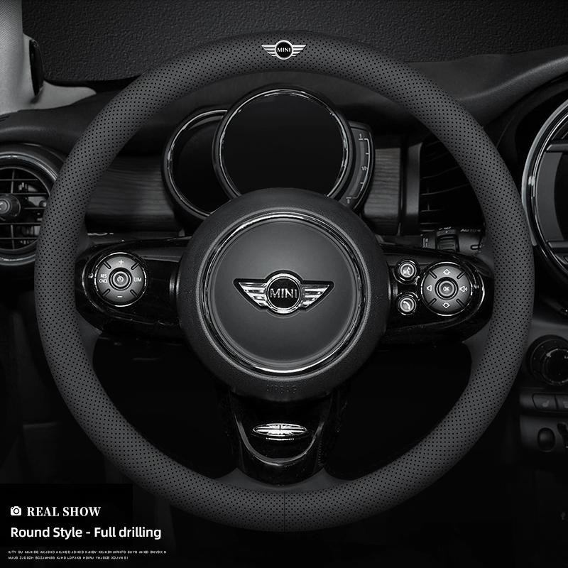 Breathable Leather Car Steering Wheel Cover Auto Accessories For MINI One Cooper JCW Countryman Clubman Cabrio Paceman Coupe