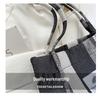 2023 Striped Canvas Tote Bag: Casual, Large Capacity, Autumn Fashion, Shoulder & Handheld