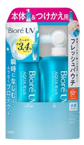 Biore UV Aqua Rich Watery Essence 120g main body + refill set 2.