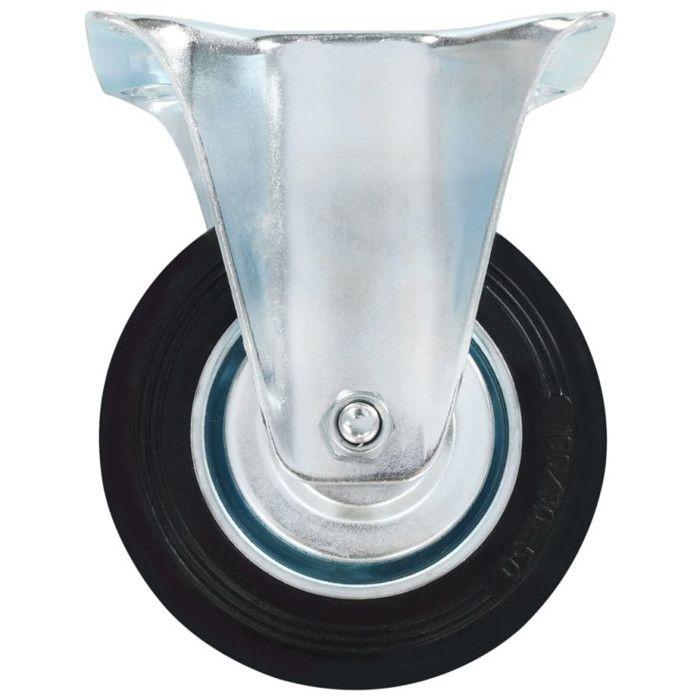 Roulettes fixes - VIDAXL - Lot de 4 - Caoutchouc - Diamètre 100 mm - Charge max 70 kg