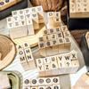 30 Pcs Symbols Retro  A-Z Letters English Digital Hand Notes Seal Typewriter Series Decorative Printing Materials Wood Stamp Set