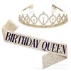 Birthday Sash and Headband Set for Party Photo Props