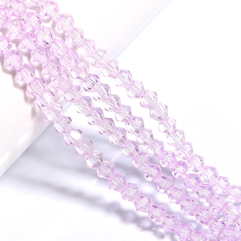 Apx 95pcs/Strand 4mm Shiny Crystal Beads Bicone Beads Faceted Glass Beads Loose Spacer Beads for Bracelet DIY Jewelry Making