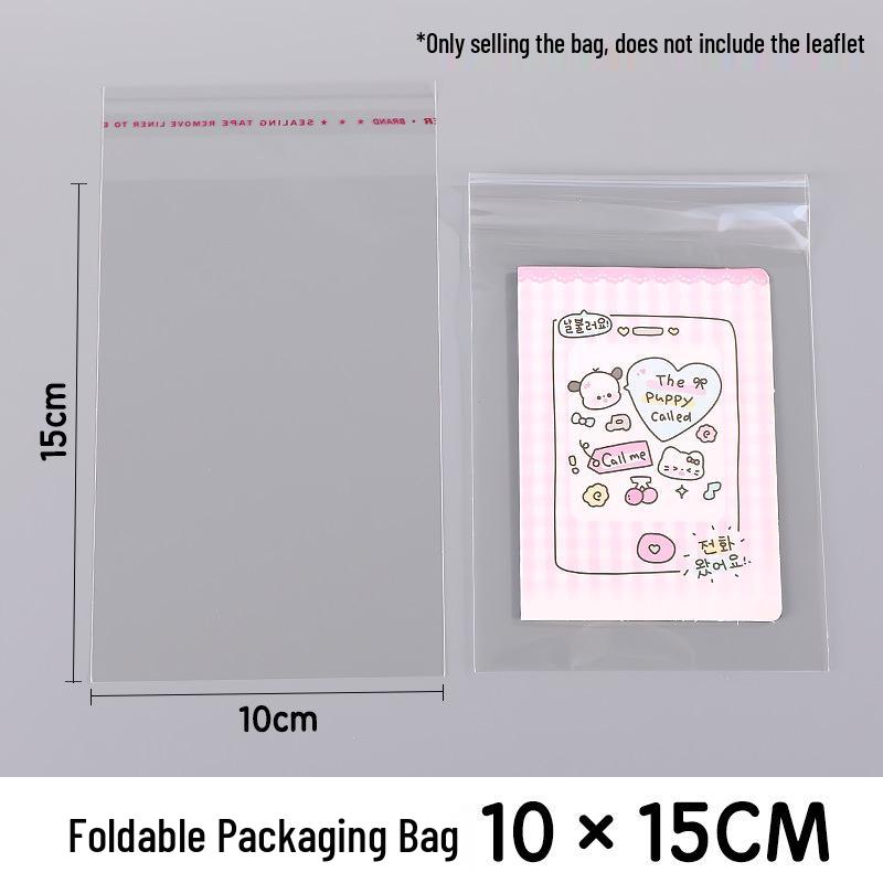 Ins Style Transparent Tri-Fold Self-Sealing Bag for Small Cards, Photocards, and Postcards