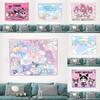 Sanrio Family Cute Cartoon Anime Printed Tapestry Kawaii Bedroom Living Room Background Wall Decoration Dormitory Apartment