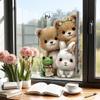 Cartoon Animal Decorative Sticker Bear Rabbit Frog Electrostatic Decals Static Stickers  Glass Door