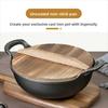 With Lid Cast Iron Pot Hand-forged Cooking Cookware Durable Chinese Wok Pan  Gas Induction Cooker