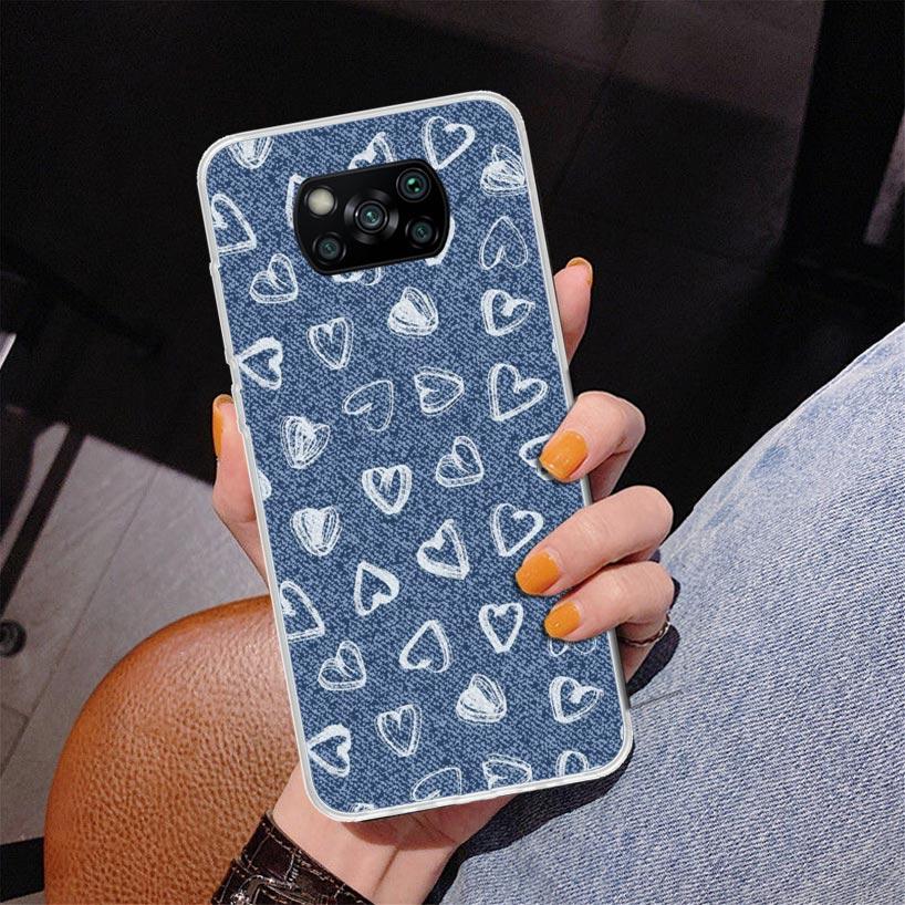 Jeans Cowboy Denim Printed Phnoe Case for Xiaomi Poco X5 X6 X7 Pro X4 Gt F7 Ultra M8 M7 Redmi 15C 15 13C 13 12C 12 Unique Cover