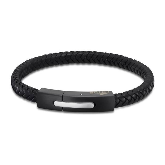 Bracelet Homme - Lotus Style - LS2055-2 - Cuir Noir - Acier - Urban Man