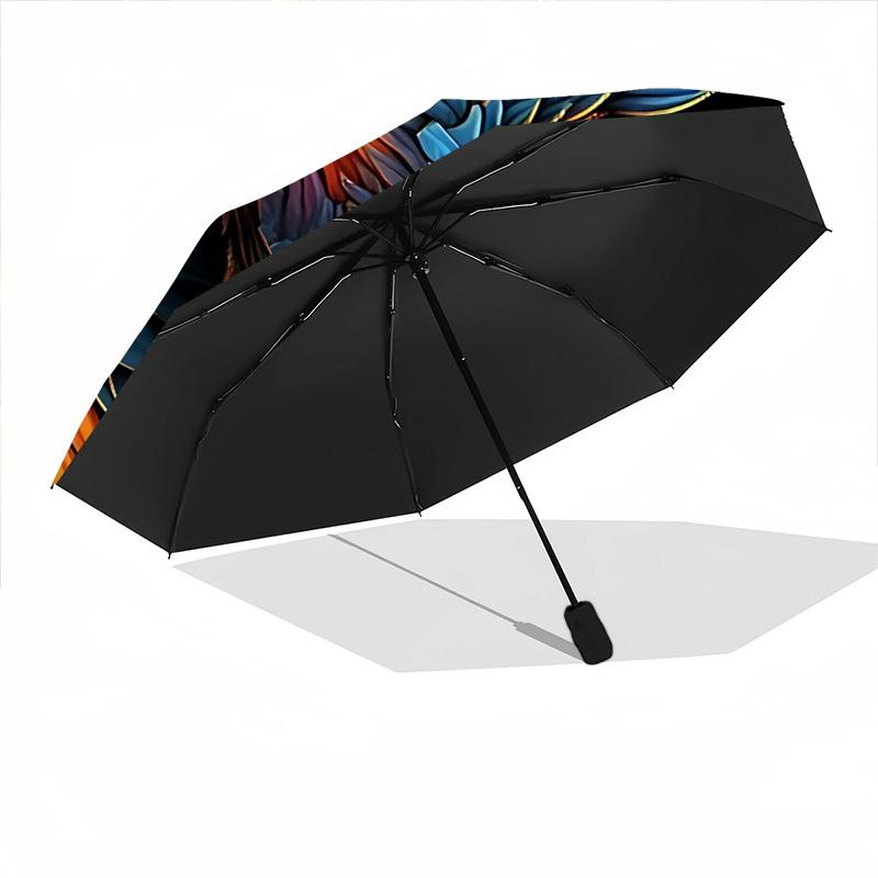1pc Dragon Fantasy Fashionable Automatic Opening/Closing Folding Umbrella with 8 Bones, Windproof Portable, Daily Use041