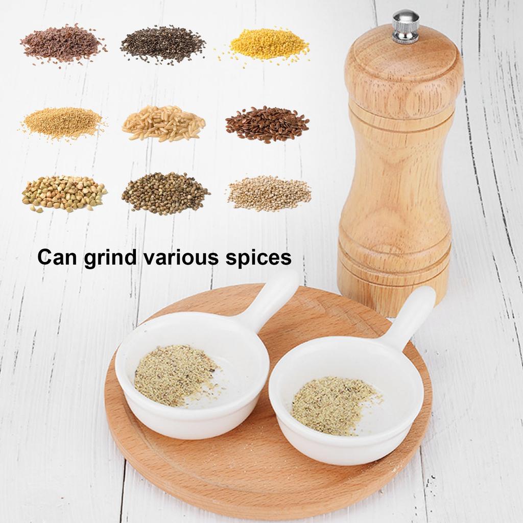 2pcs Wood Salt and Pepper Grinder   Coarseness Wooden Pepper Shaker for Kitchen Seasoning