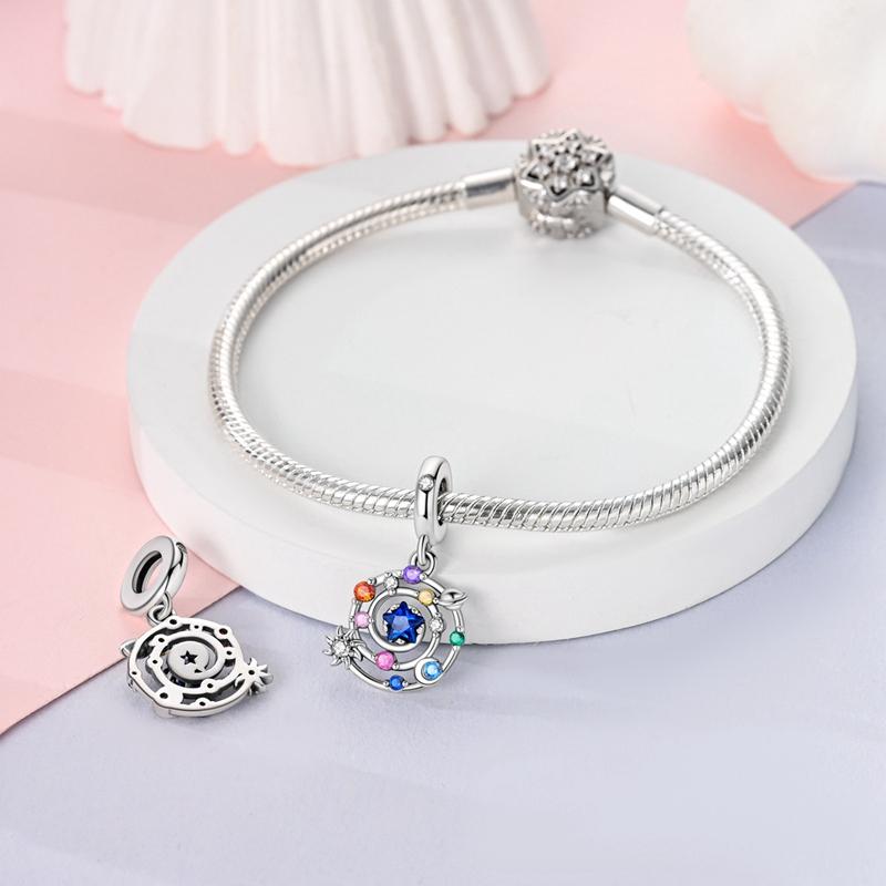 Colorful Copper Colorful Gem Clip Ferris Wheel Tree Of Life Lotus Charm Suitable For Do-It-Yourself Fashion Bracelet Necklace Birthday