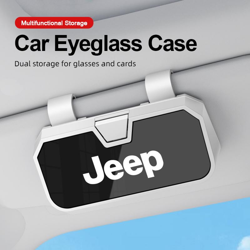 DAIFFT1 Car Glasses Holder Case Eyeglass Holder Storage Organize Box For Jeep Renegade Wrangler Cherokee Compass Patriot Accessories