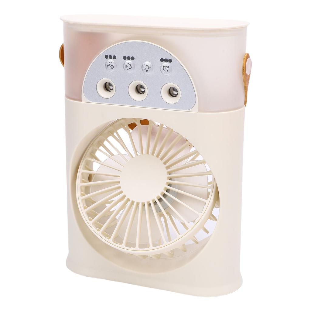 Portable Air Conditioner Fan Quiet 4000mAh Rechargeable USB Personal Air Cooler with 3 Speeds 3 Spray Nozzles for Home