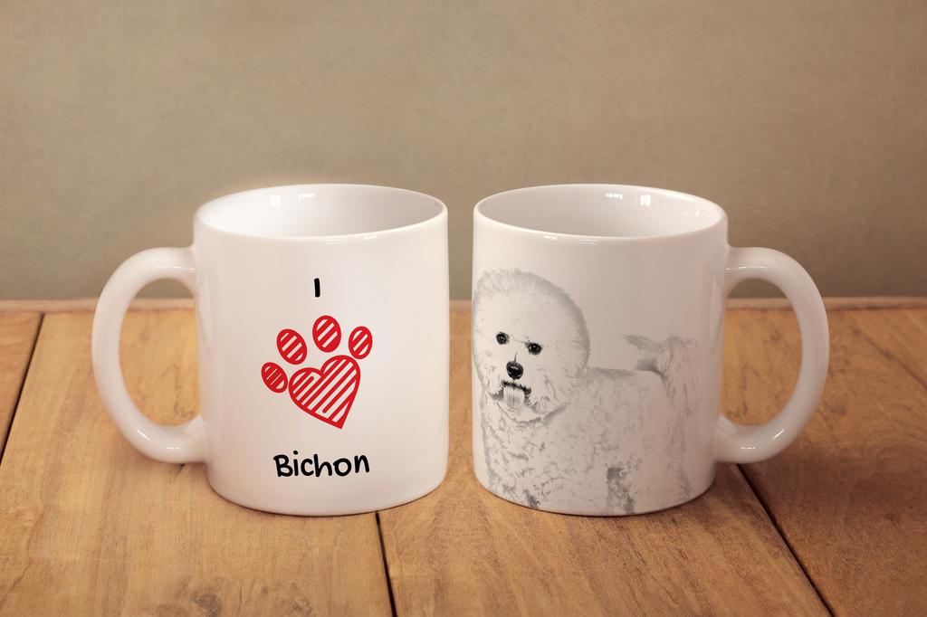 Bichon Frise, Bichon Tenerife, Bichon a poil frise - cup with a dog, cute cup with graphics, a gift with your photo from the Art-Dog brand