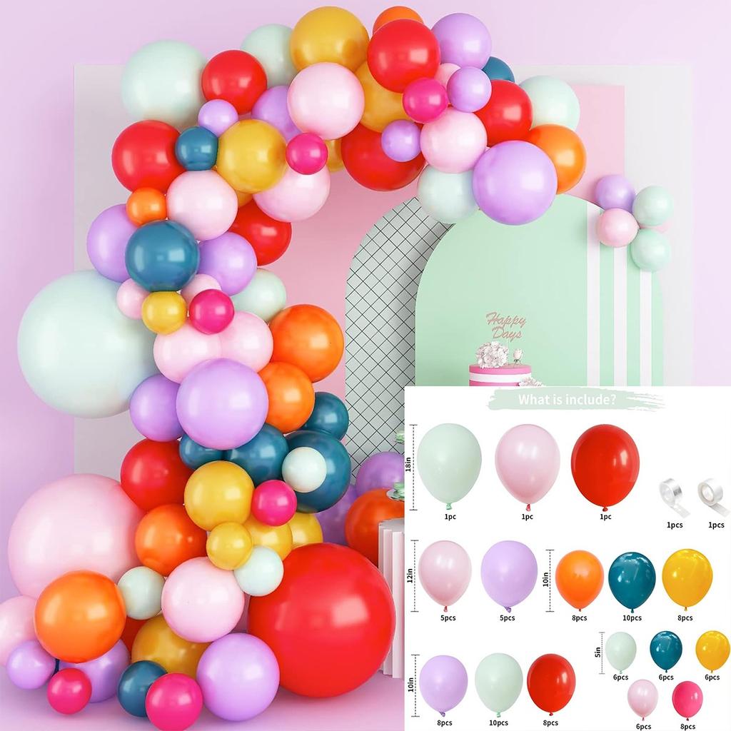 Forest Series Green Balloon Chain Set Children'S Birthday Theme Party Decoration Jungle Arrangement Balloon