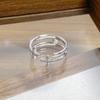 Day Cold Wind Zircon Light Luxury High Sense Open Ring Exquisite Geometric Personality Niche Ring Woman
