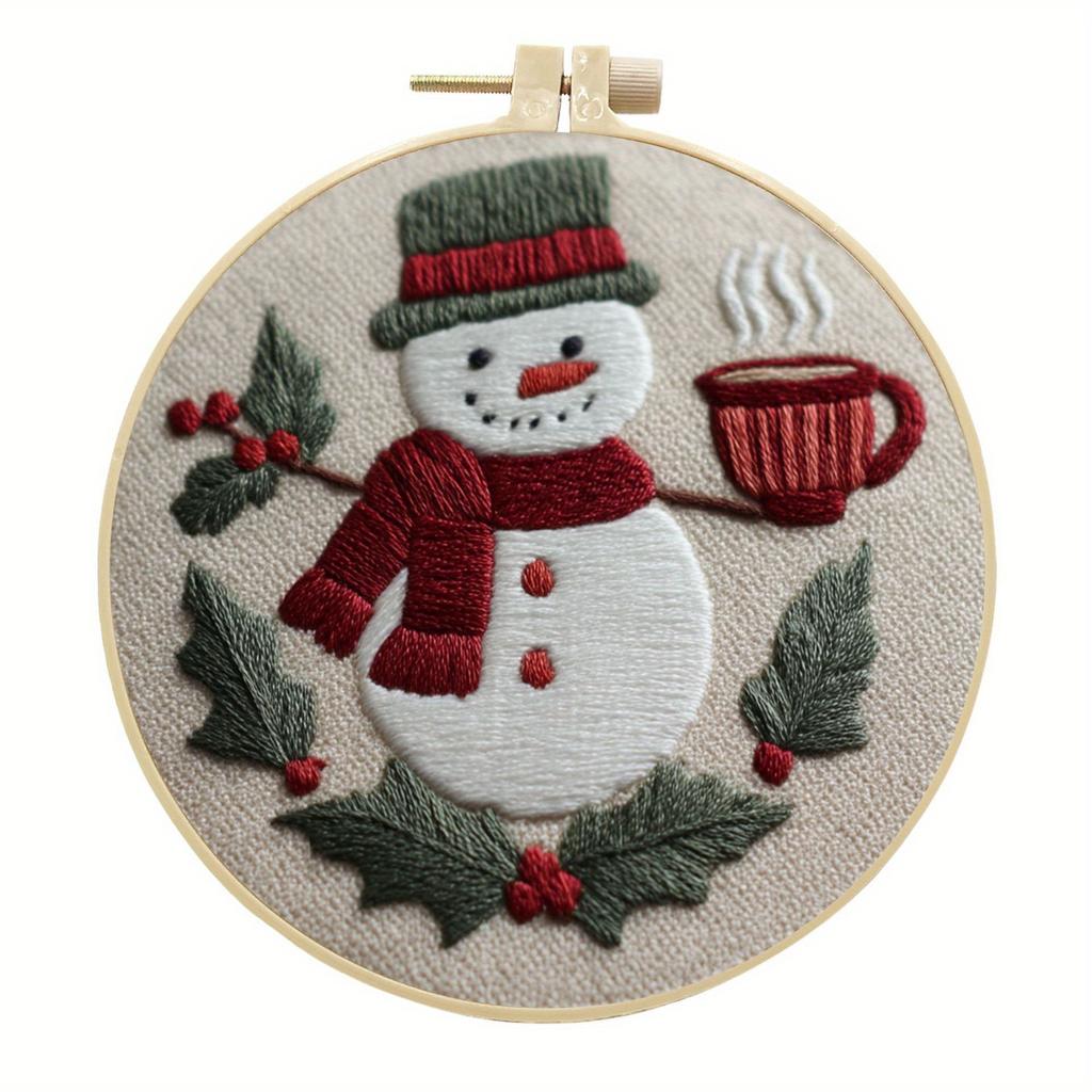 1 Pezzo Pacchetto Materiali Stoffa Ricamo Fatto a Mano Natale DIY