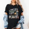 Funny Skeleton Gardener T-Shirt Plants Are My Therapy Mental Health Men Women Tees Vintage Fashion Tees Cotton Tshirt