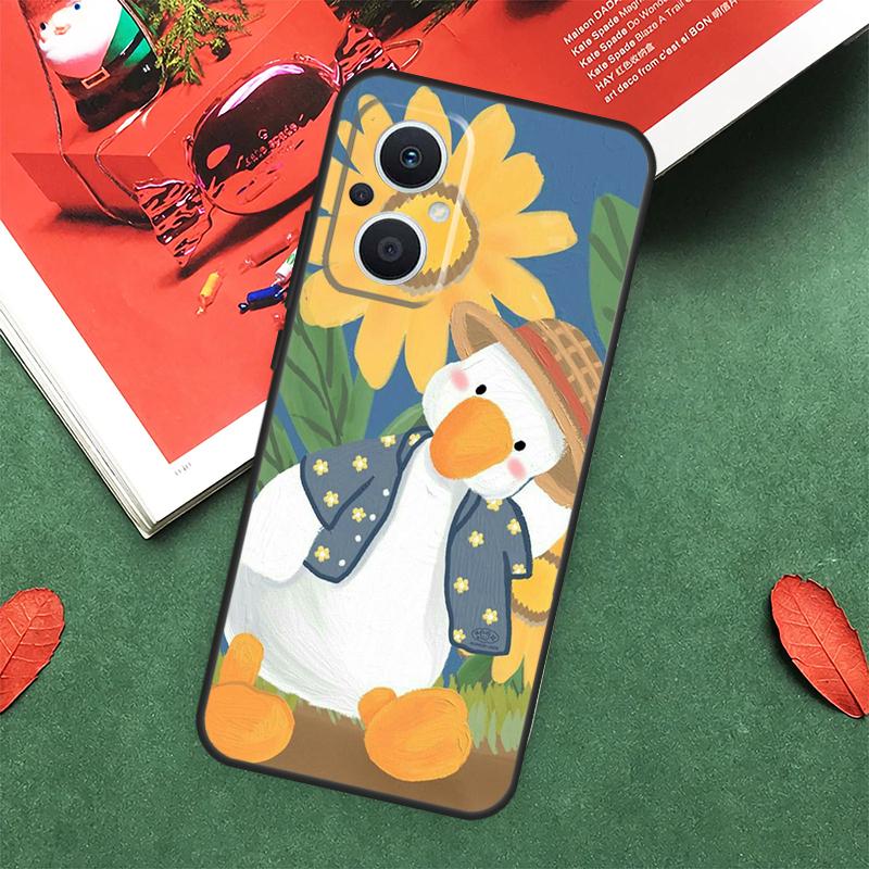 Cartoon Cute Animal Duck Case For OPPO Reno 14 13 12 11 10 Pro 14F 13F 12F 11F 8 7 Lite OPPO Find X9 X8 X6 Pro Cover