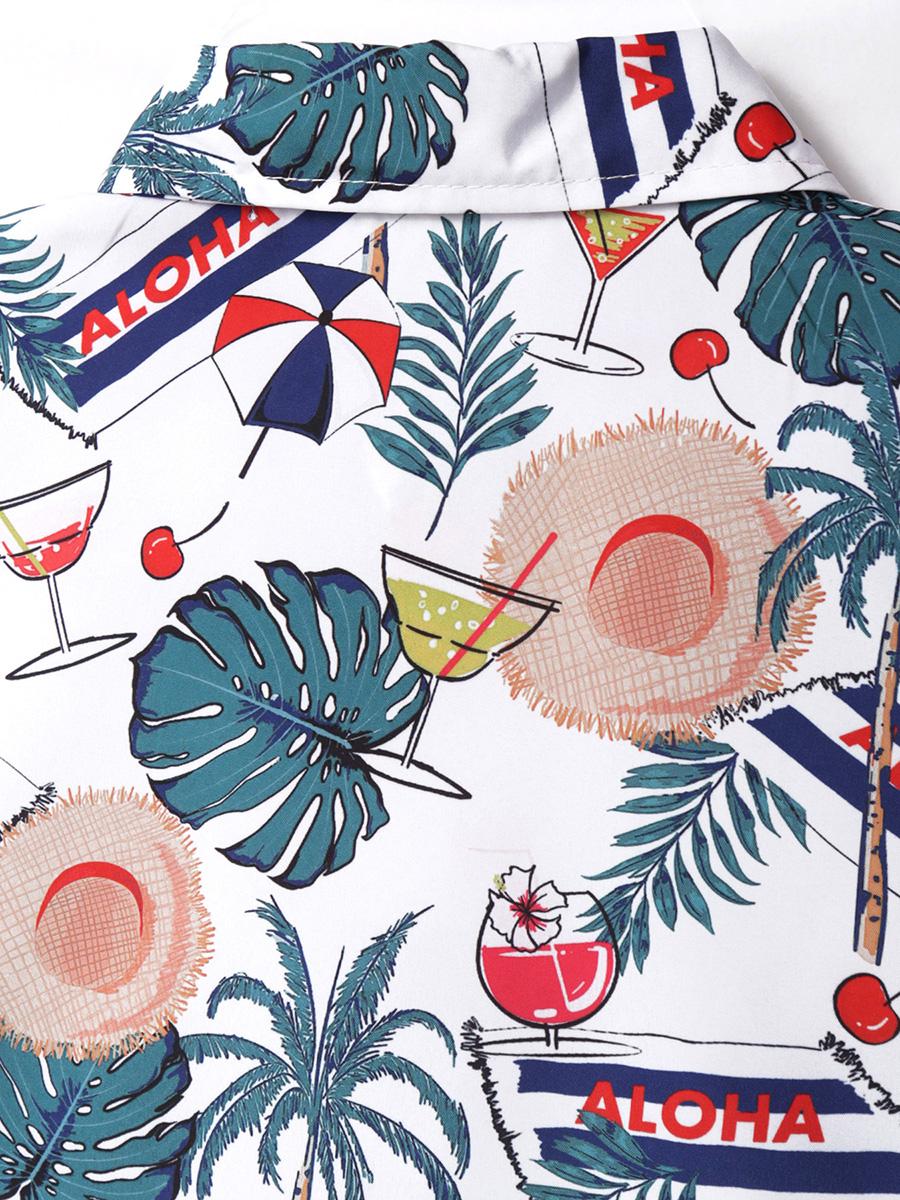 Рубашка свободного покроя с коротким рукавом HawaiianTropical Coconut Trees для мужчин — фото 8
