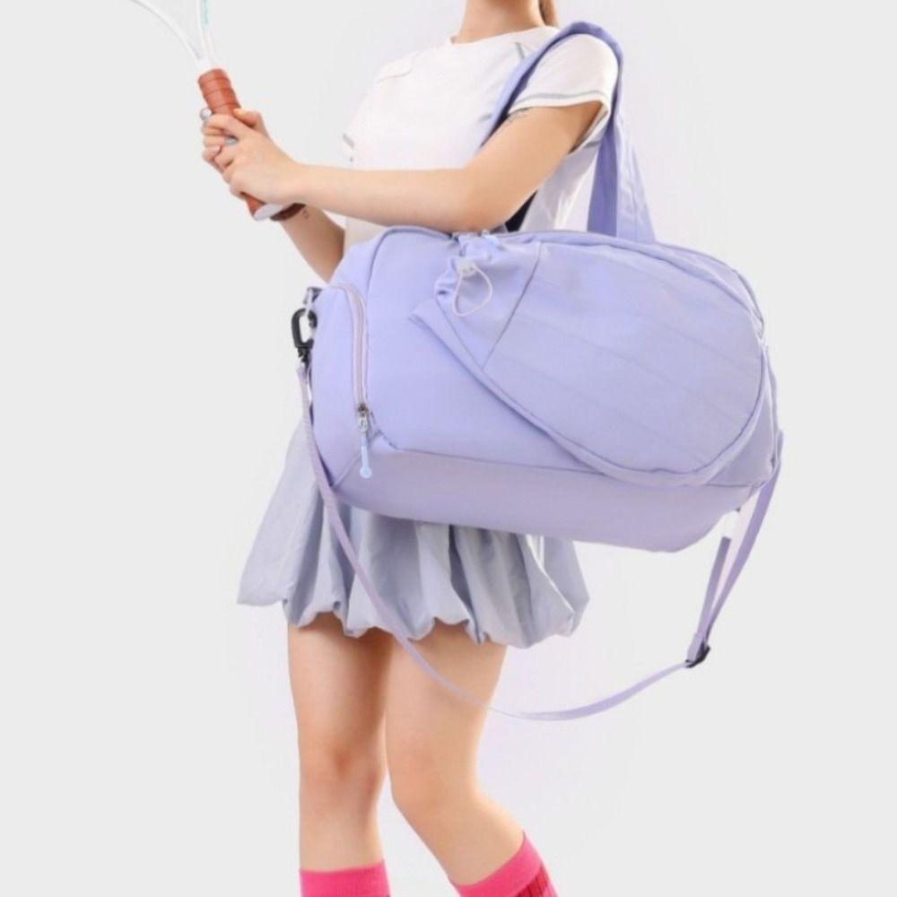 Solid Color Tennis Racket Bag Waterproof Tennis Crossbody Bag Racket Storage Travel Handbag Travel