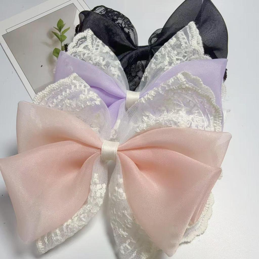 Korean Style Lace Double Layer Bow Mesh Ballet Girl Hair Clip