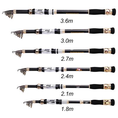 Spinning Fishing Rod1.8m-3.6m Telesopic Mental Protable Forelle Saltwater Mini Pocket Fishing Pole