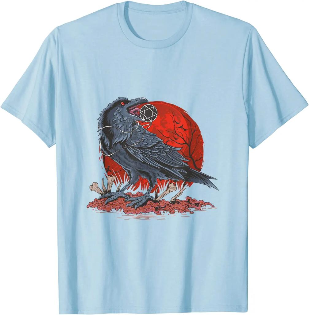 Raven Skull Munin Valhalla Odin Thor GerUnisexe Wolf TShirt Short Sleeve Casual 100 Cotton ONeck Summer Tees