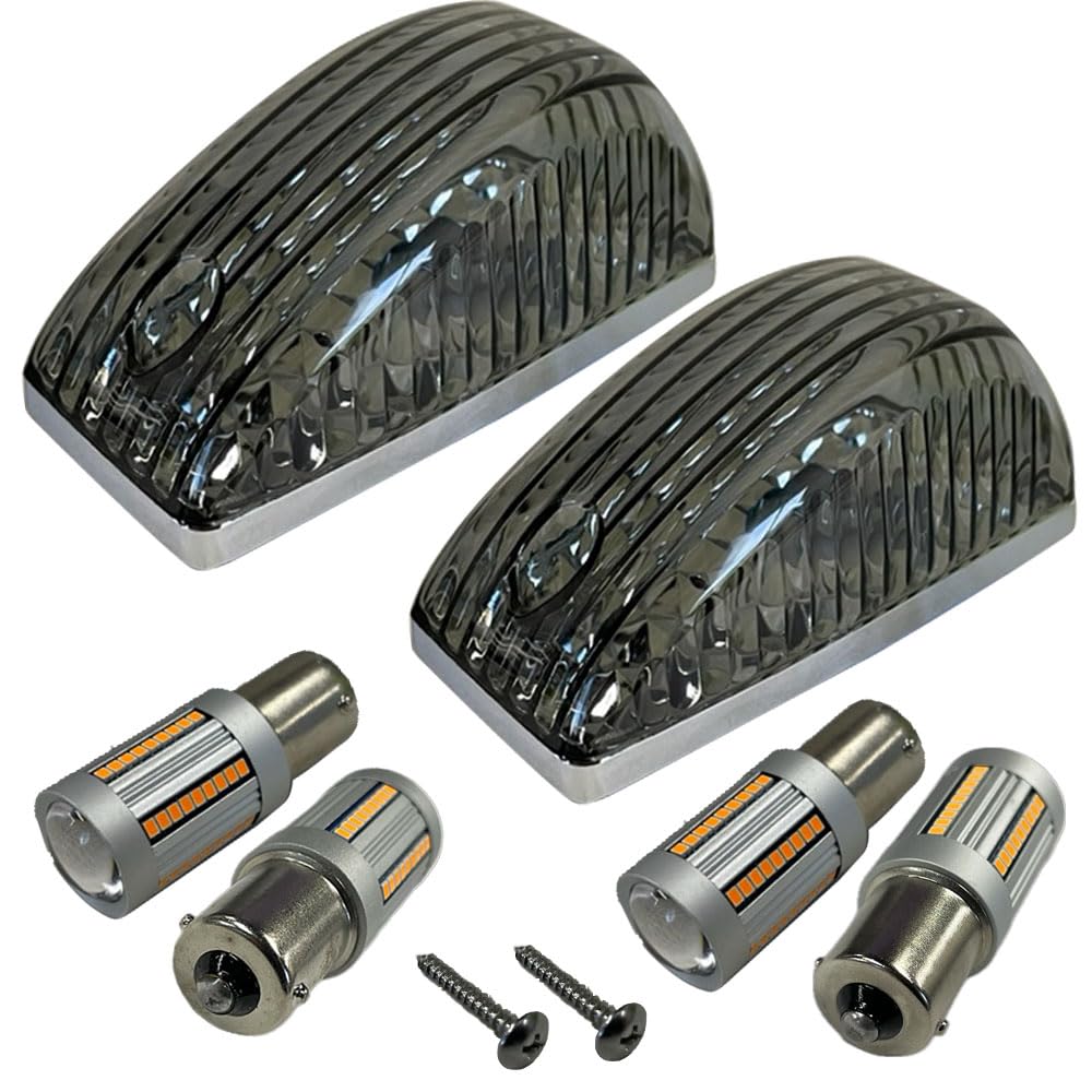 Camroad Y200 Series Side Marker Smoked Lens with LED Side Markers and LED Front Turn Compatible Signals,