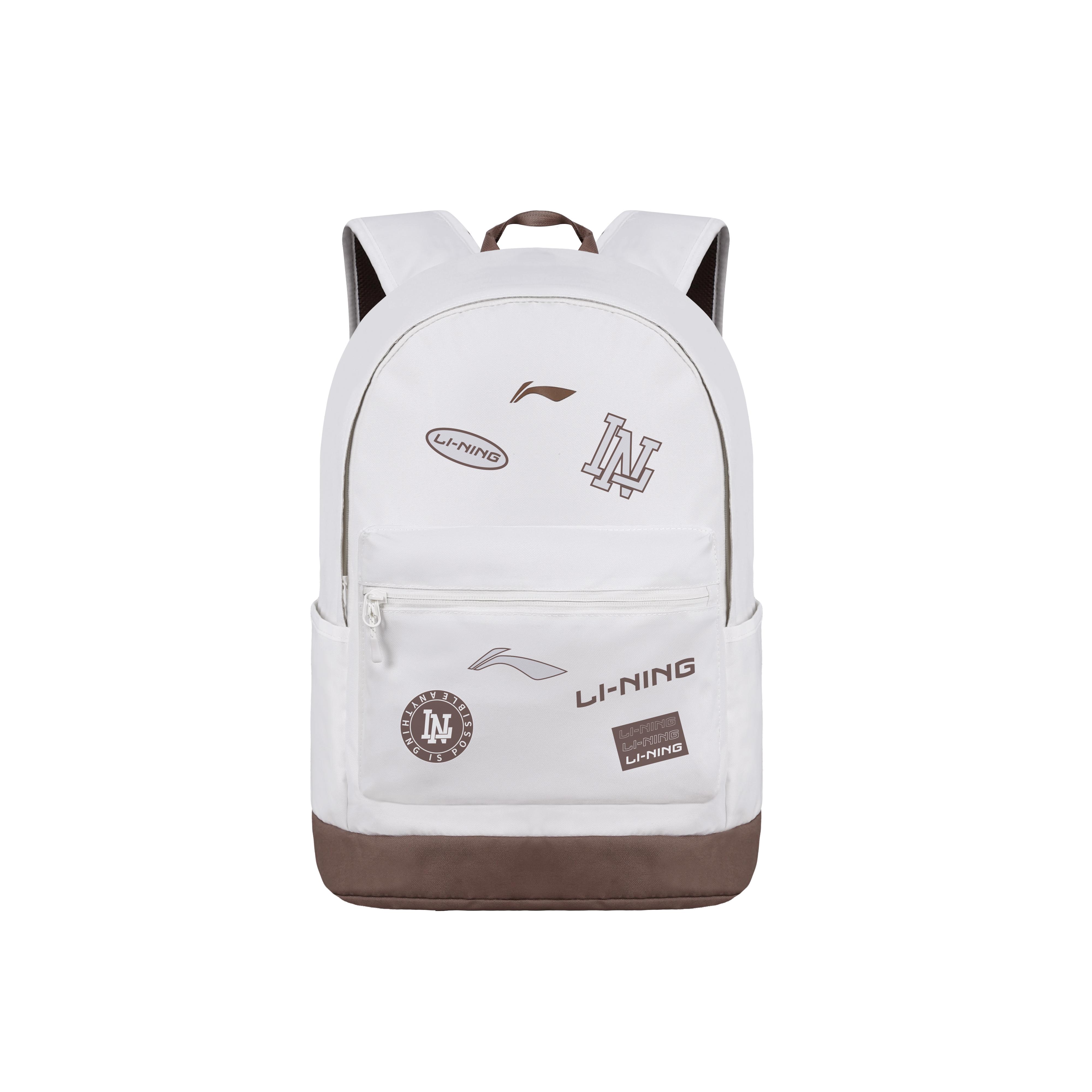 Li Ning Polyester Backpack Regular Unisex Beige ABSV313-26
