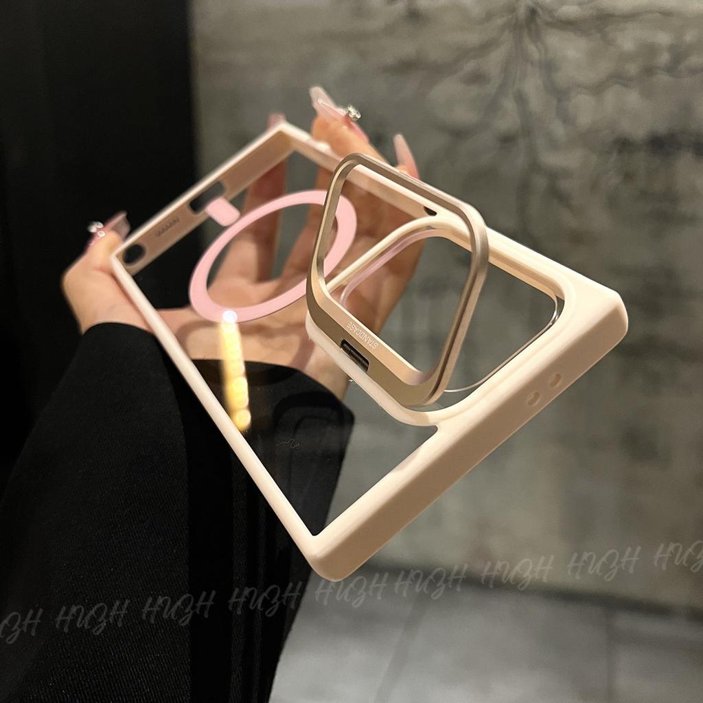 Applicable To Samsung S25ultra Mobile Phone Case S24ultra Magnetic Acrylic S23U Metal Frame Bracket