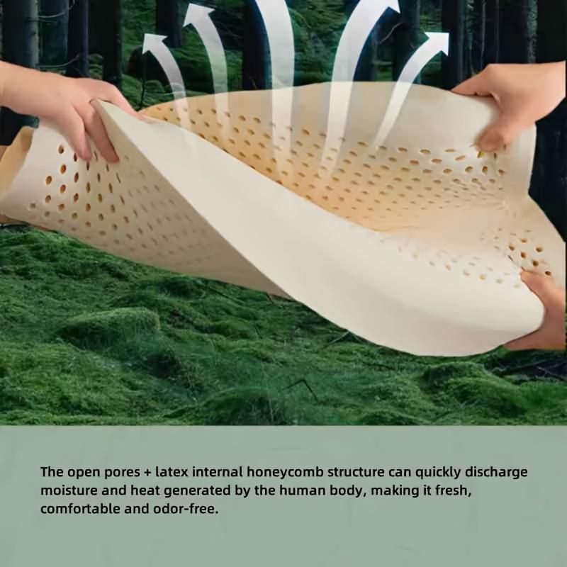 Latex Pillow Smooth Comfortable Sleeping Pillow Breathable Durable Ergonomic Support Latex Pillow for Bedroom Dorm Hotel Bedding