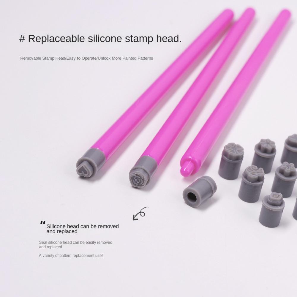 Non-Alcoholic Nail Art Stamp Pen 3D Heart/Daisy/Butterfly Manicure Carving Mold  Nail Painting Tool