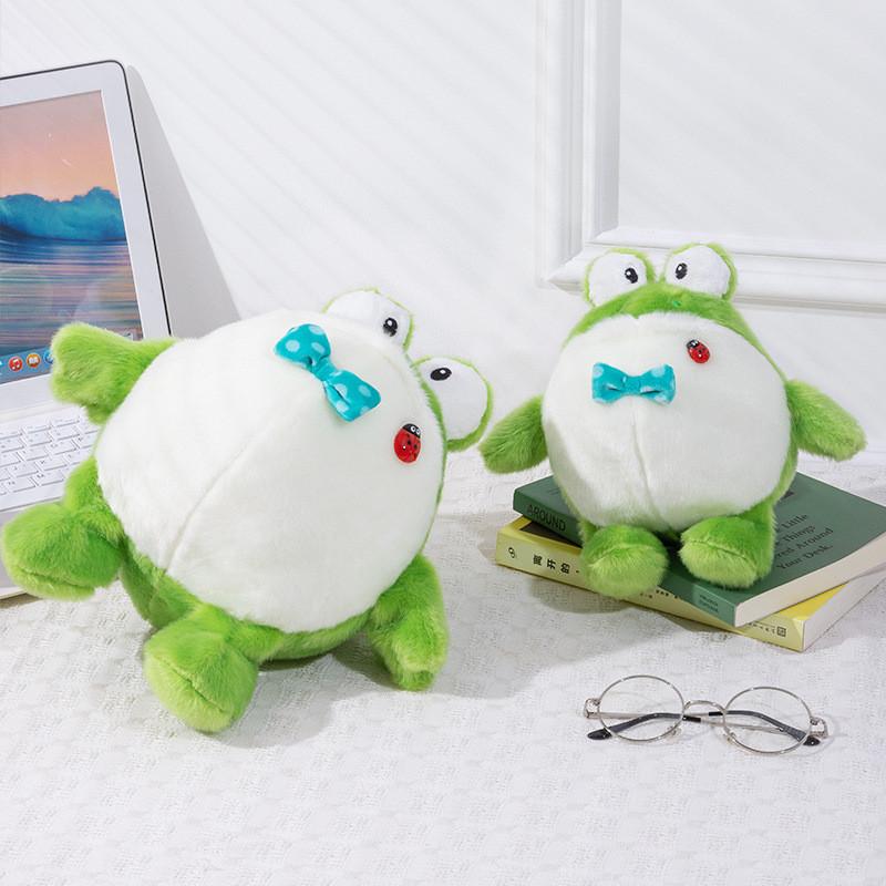 Cuddly Frog Plush Toy With Bowknot For Kids And Collectors