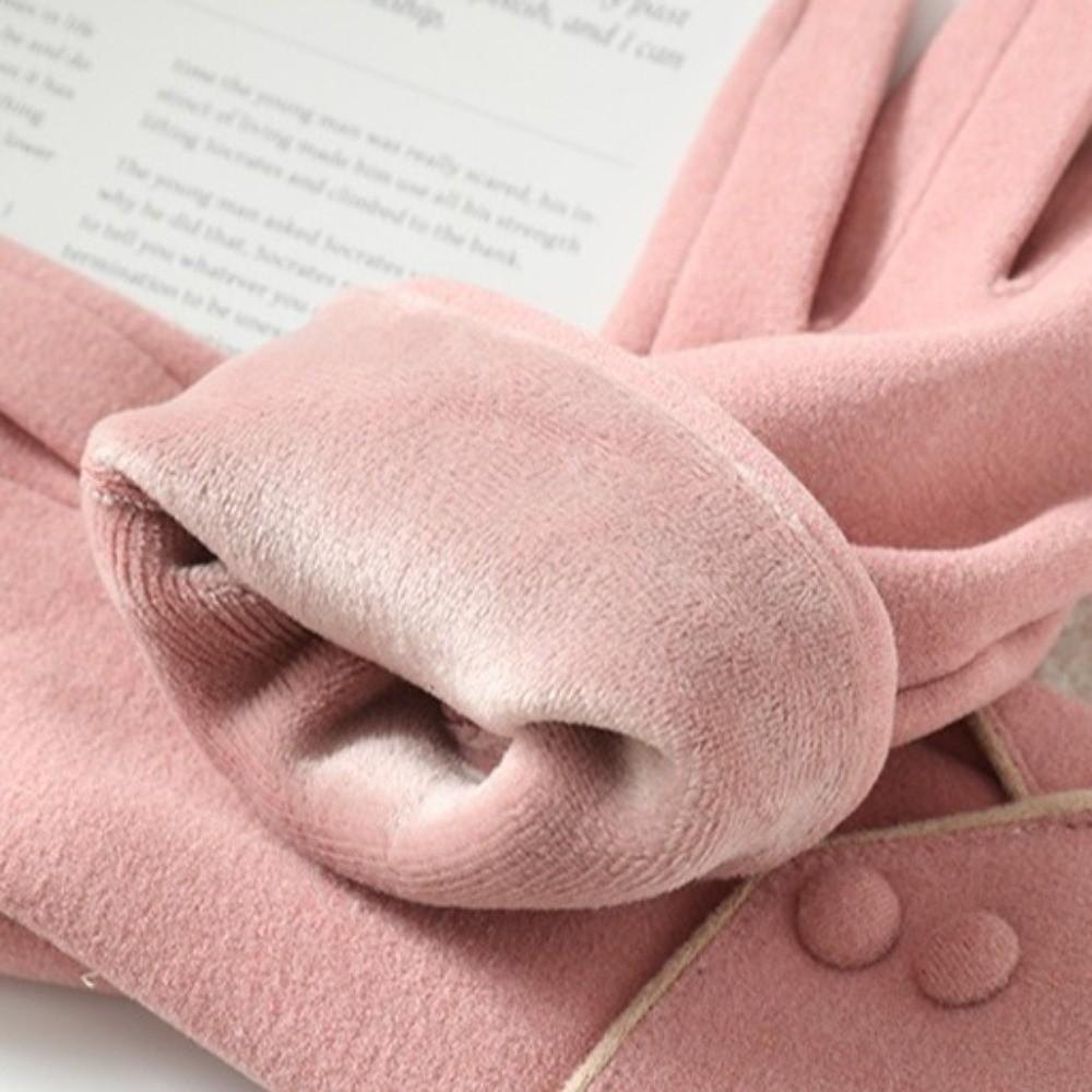 Full Finger  Gloves Thickened Winter Mittens Fashion Women Suede Gloves  Sports