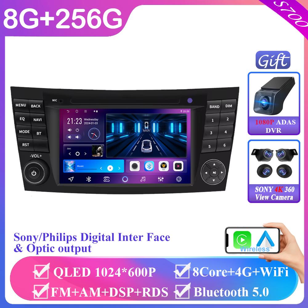 Wireless Carplay Android Auto Car Intelligent Systems 7 Inch for Mercedes W211 Benz W211 Car Radio Multimedia Player Car Stereo