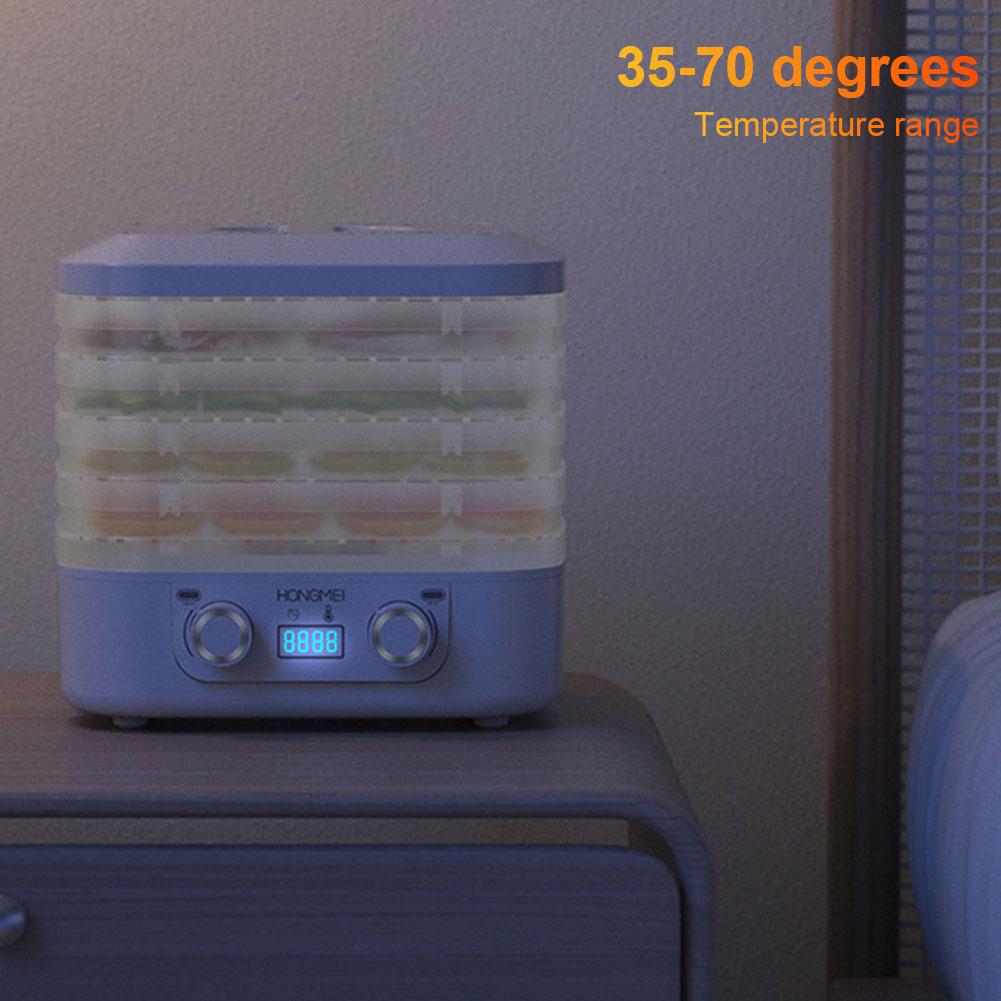 5-lagige smarte elektrische Lebensmittel-Trocknungsmaschine Obst Gemüse Dehydrator Maschine für Trockenfleisch Jerky Fleisch Fisch Snack Lebensmittel Dörrgerät EU/US