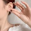 S925 Silver Geometric Bar Hoop Earrings For Women Minimalist Straight Drop Earrings Chic Niche Design Jewelry