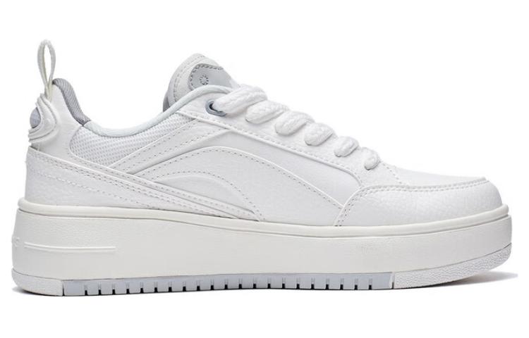 Li Ning Floating Light Slip Resistant Abrasion Resistant Low top Skateboard Shoes Women's White Gray AGCT142-1