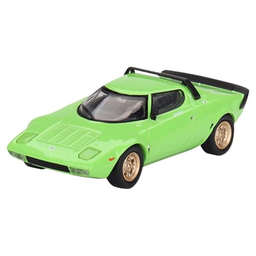 TrueScale Miniatures MINI GT 1/64 Scale Lancia Stratos HF Stradale Verde Chiaro Lime Green Left-Hand Drive Finished Model