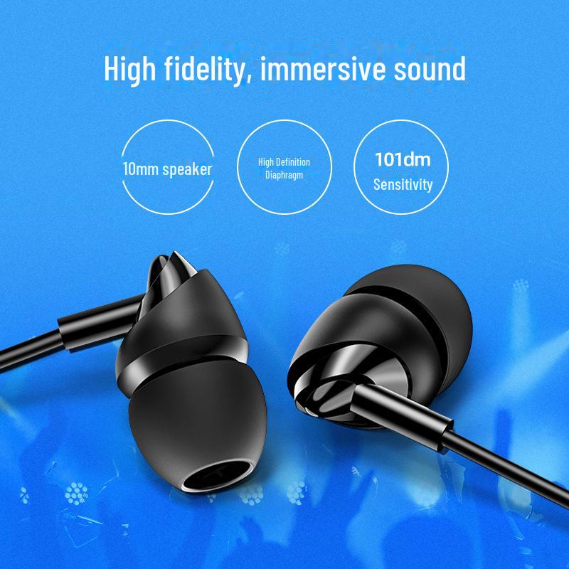 Sluchátka do uší Youshengshi s kabelovým ovládáním a mikrofonem, 6D silné basy pro počítač, karaoke a hovory
